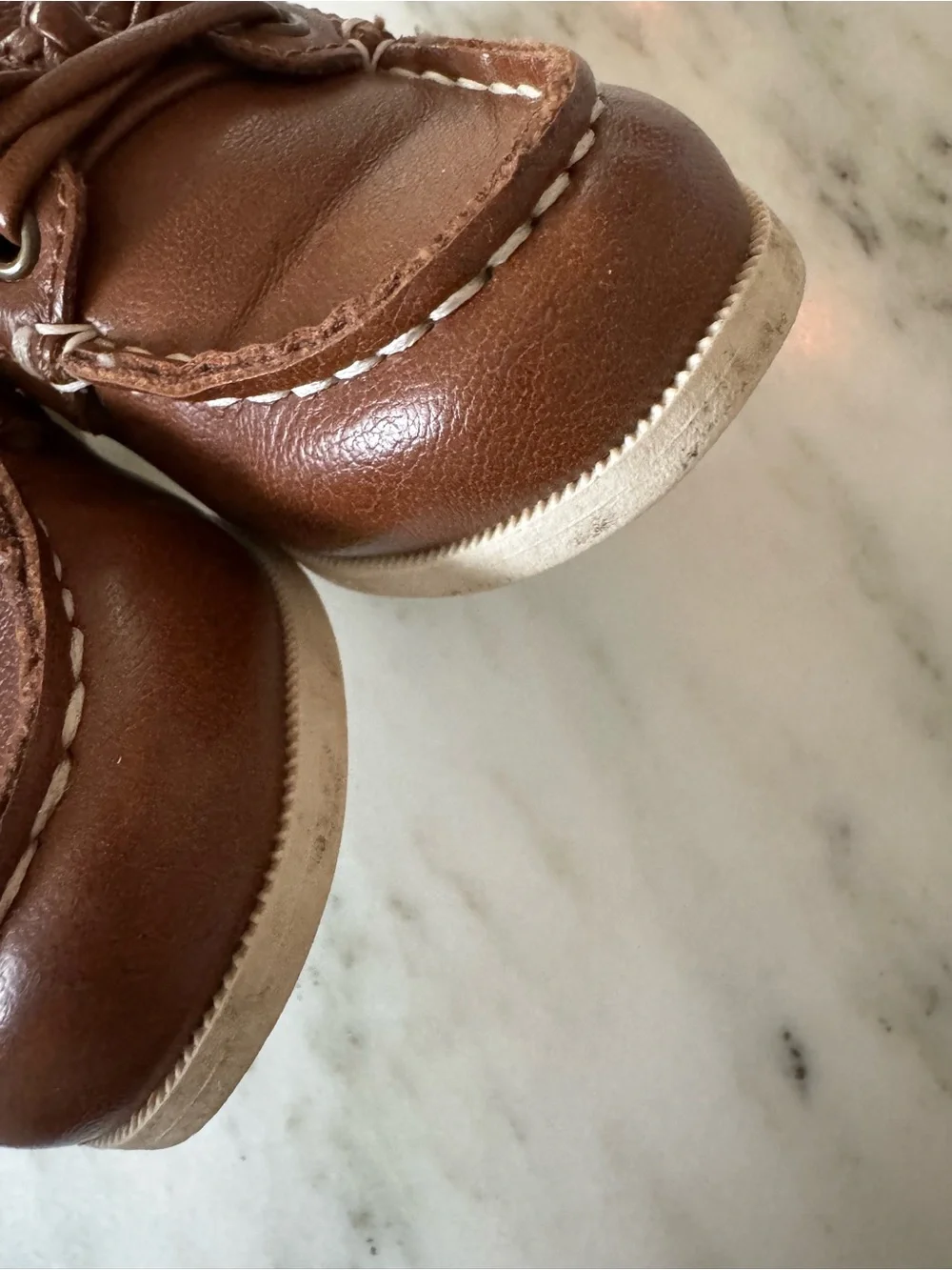 Brown Kids Boat Shoes - Classic Slip-On Deck Moccasins toddler size 7